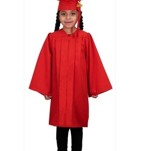 Kindergarten Red Graduation Cap and Gown Set